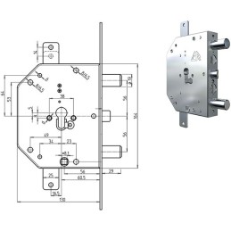 Serratura per Porte in Legno, Ferro e Alluminio DOM-CR 8000