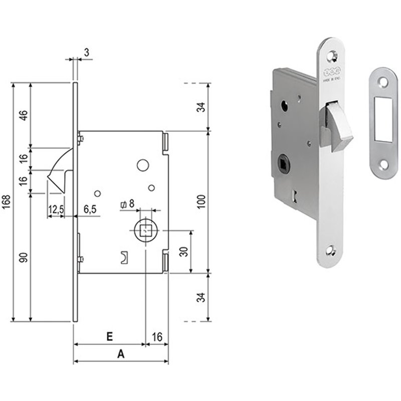 SERR.AGB GANCIO WC CR 703.50.34,Eur 16,72 Finitura Cromo Satinato